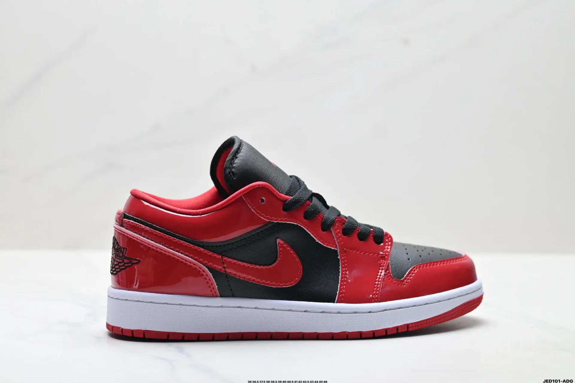 Jordan 1 Low Red Black Patent Leather
