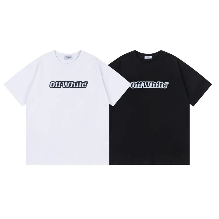 Off-White Logo Print Tees (White, Black)