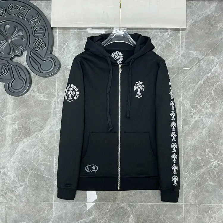 Chrome Hearts Cross Print Zip Hoodie