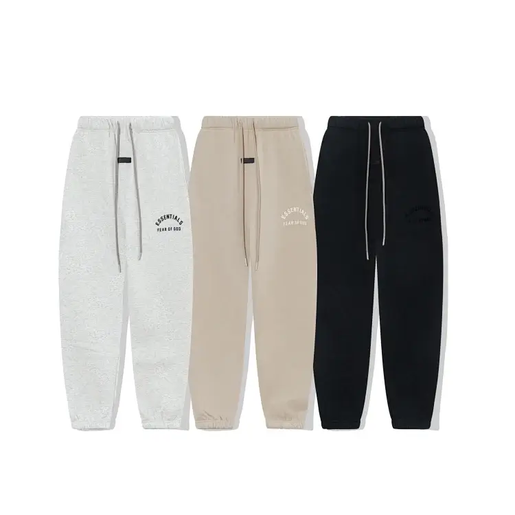ESSENTIALS Logo Jogger Pants (Heather Gray, Tan, Black)