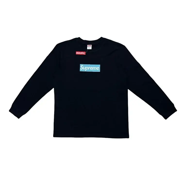 Supreme Black Long Sleeve with Blue & Red Logos