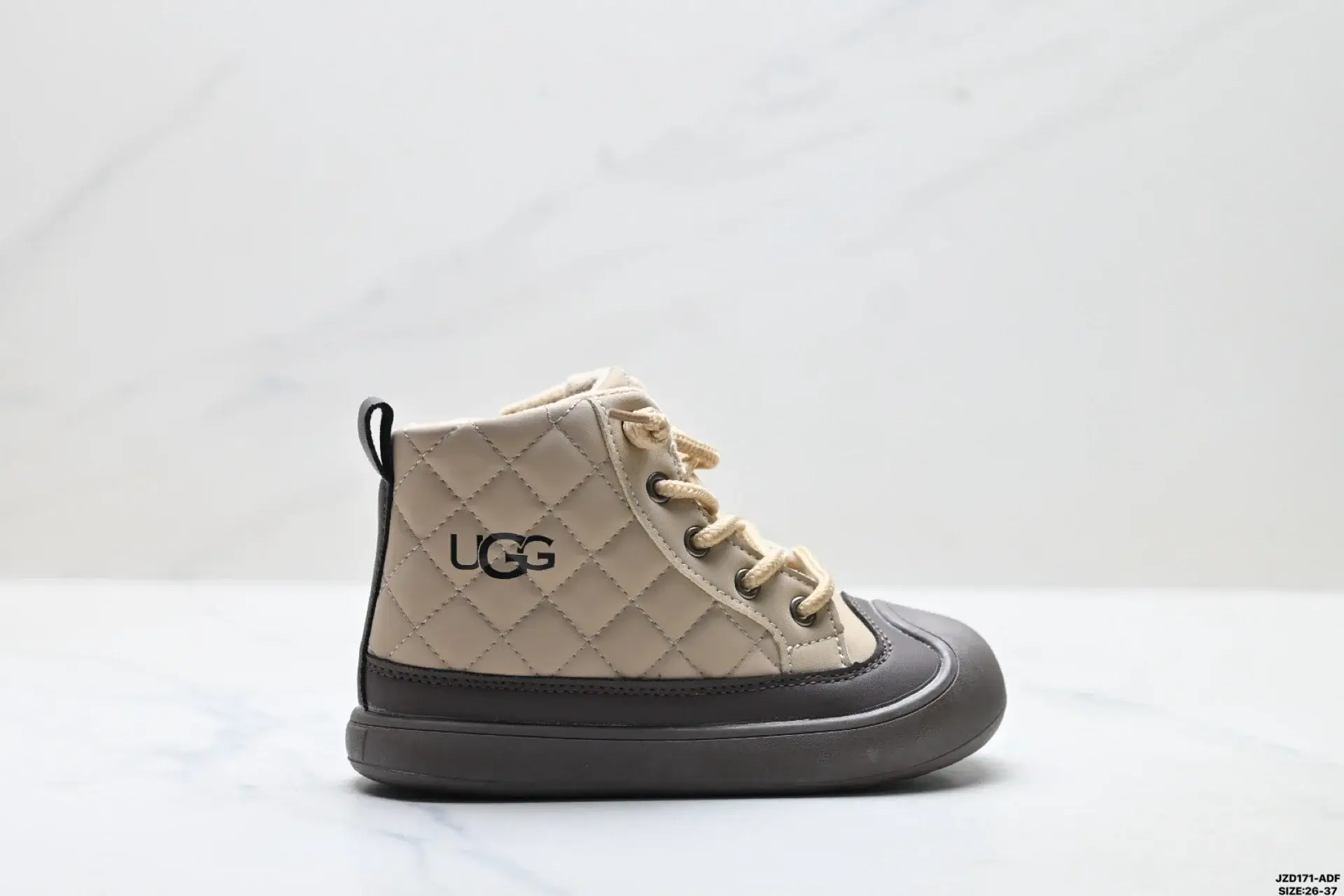 UGG Quilted High-Top Sneakers Beige & Dark Gray