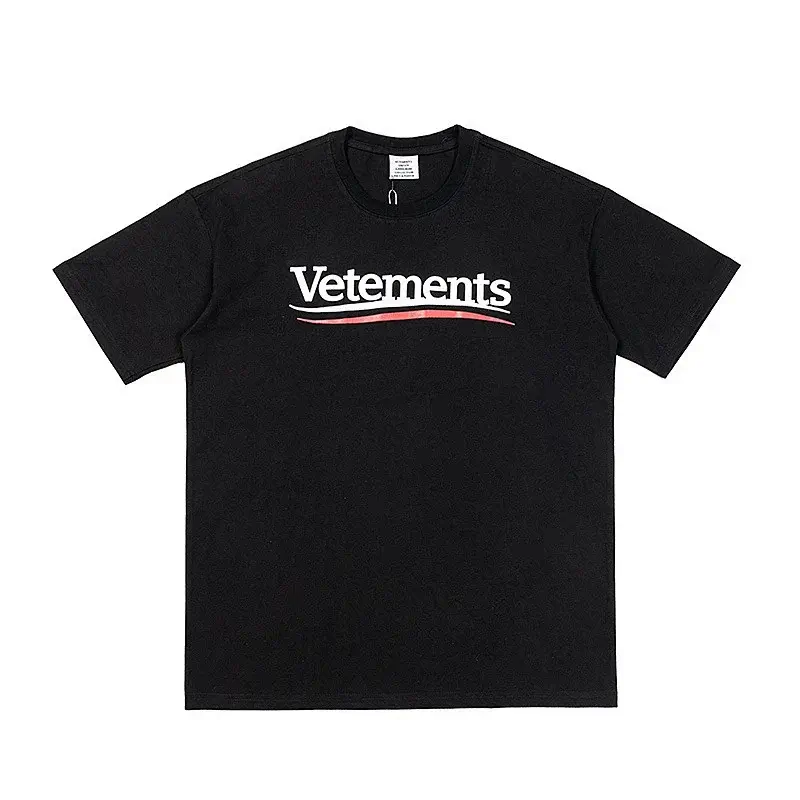 Vetements Black Logo & Stripe T-Shirt