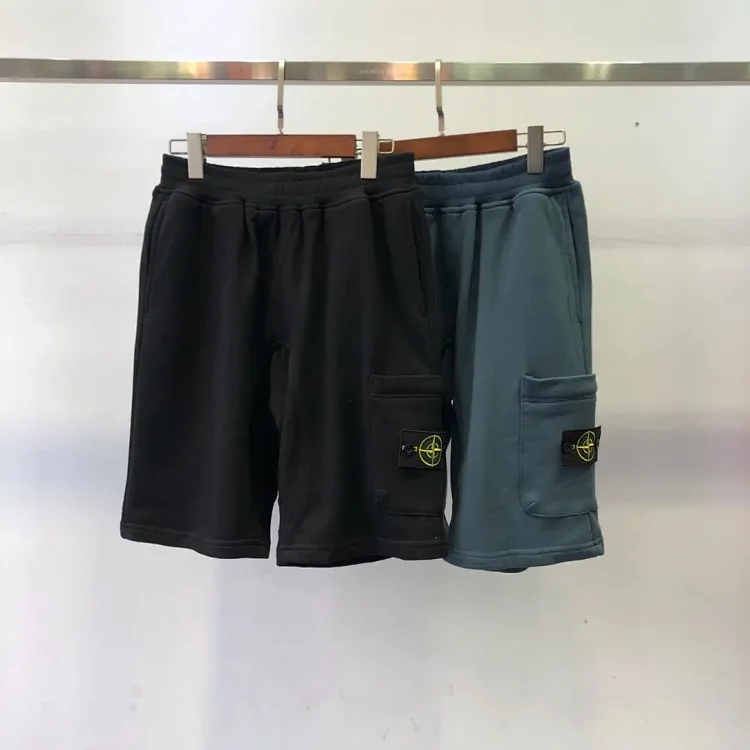 Stone Island Black & Blue Elastic Waist Shorts