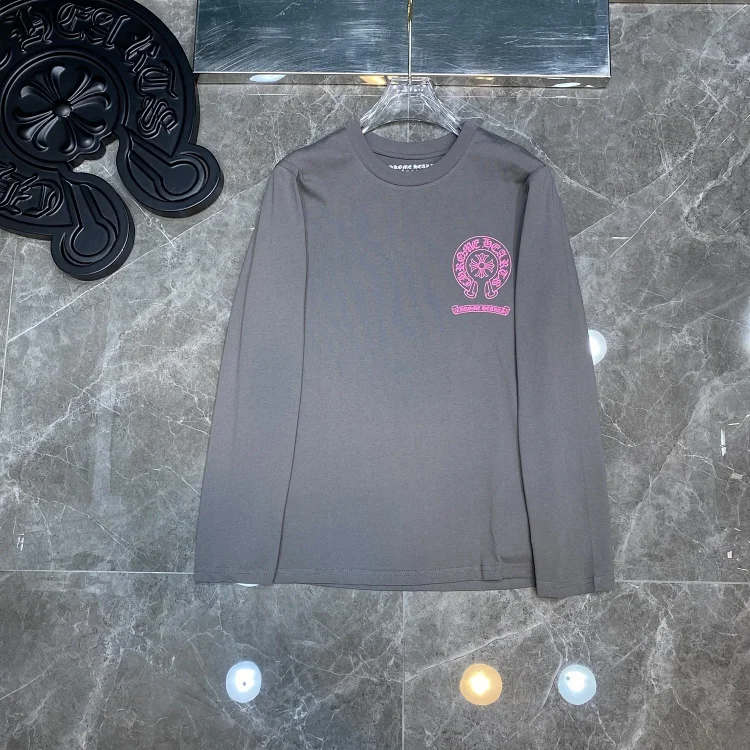 Chrome Hearts Gray Tee with Pink Graphic