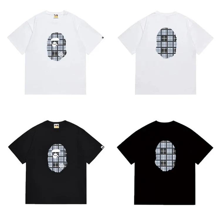 BAPE Plaid Ape Head T-Shirts (White & Black)