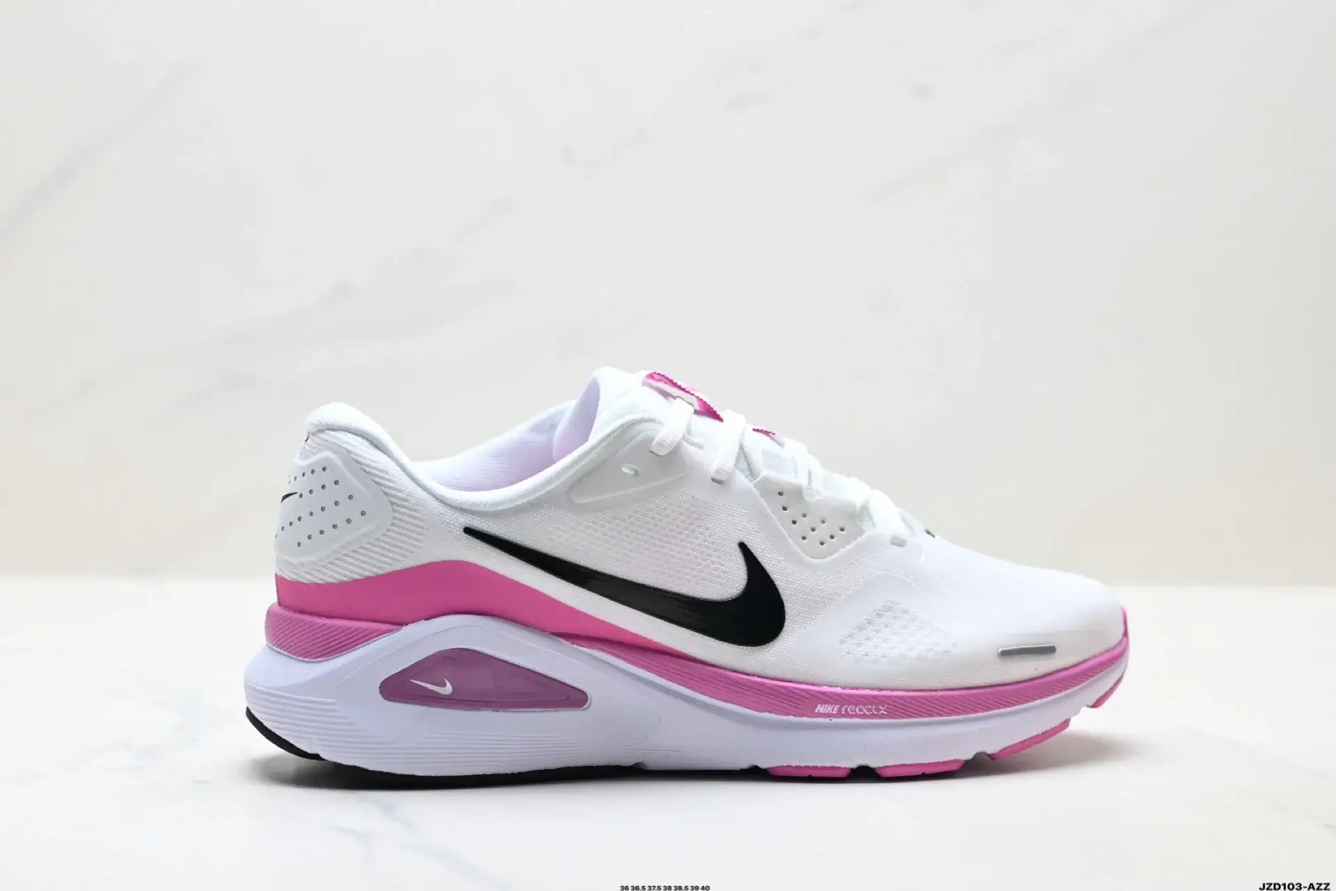 Nike White Pink Black Mesh Swoosh Running Shoes
