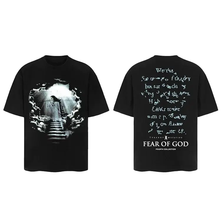 FEAR OF GOD Black Heavenly Staircase Graphic Tee