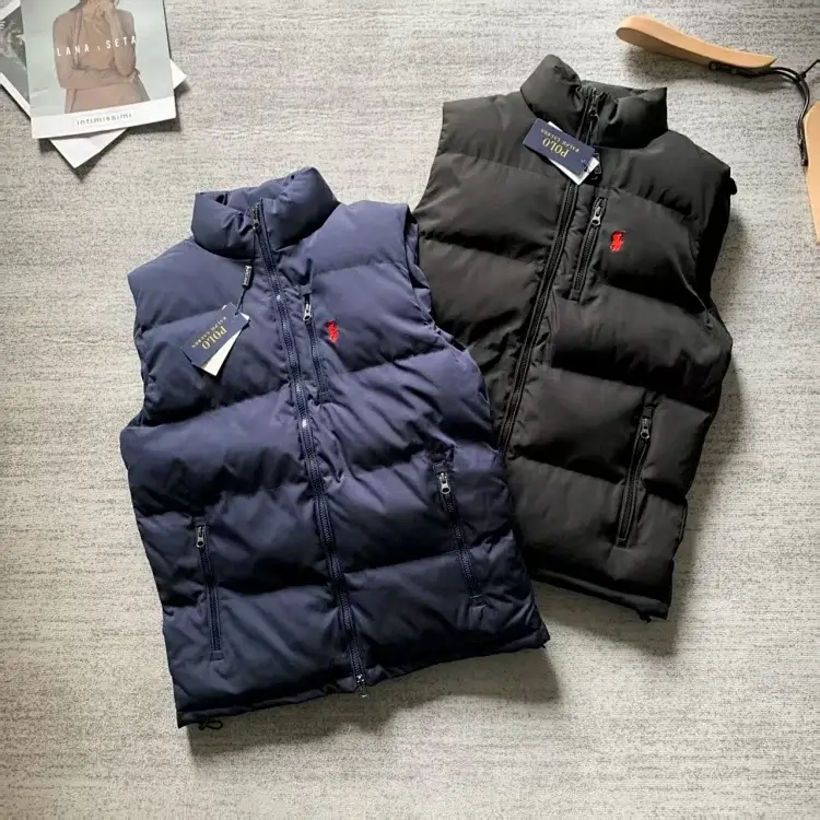 POLO Down-Filled Stand Collar Vest (Navy/Black)