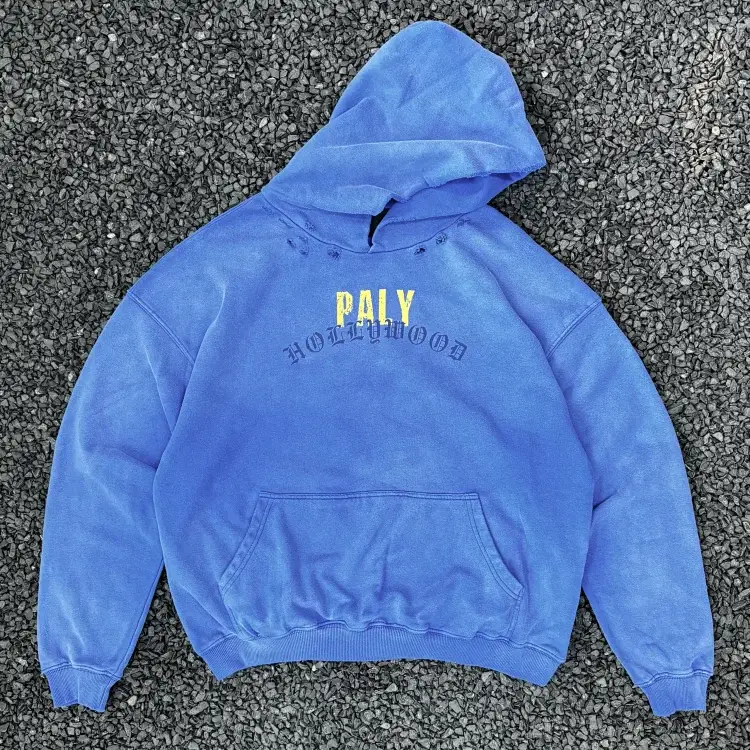 PALY Blue Hoodie with Hollywood Print