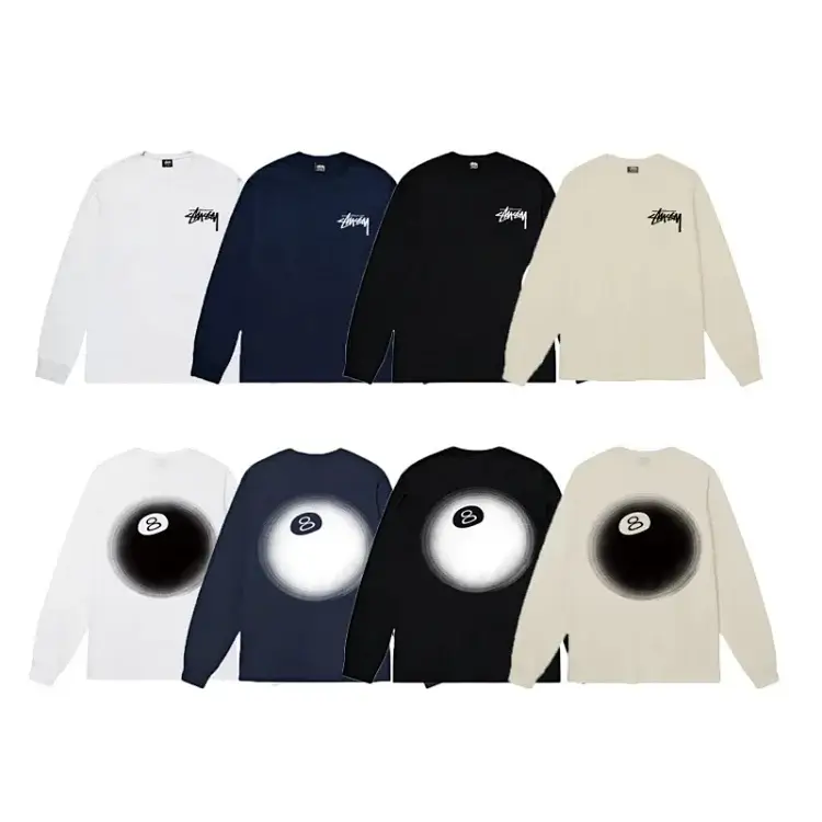 Stussy 8-Ball Gradient LS Tee (White/Navy/Black/Cream)
