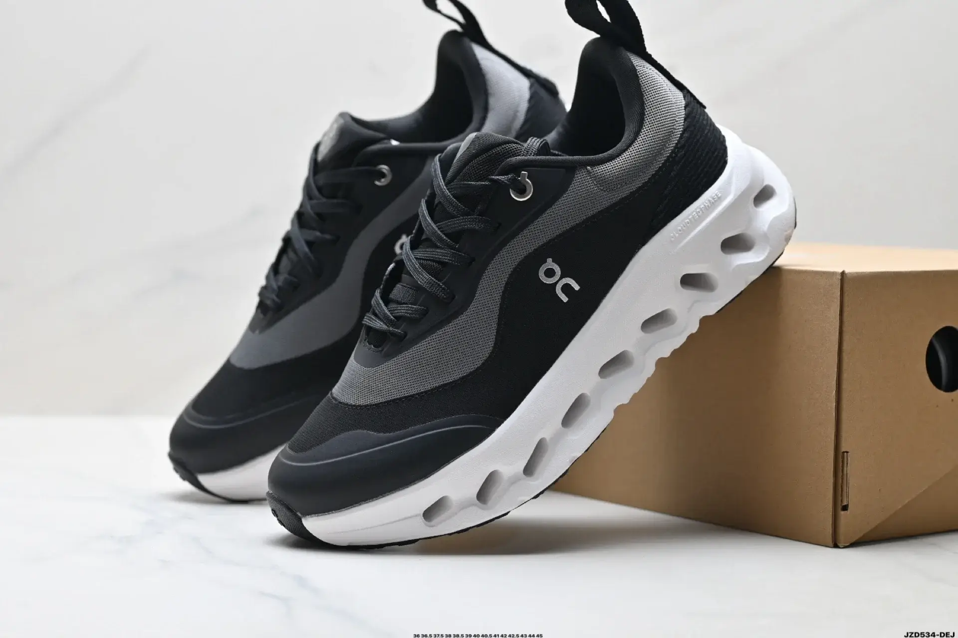 On Black & Gray Running Shoes with White CloudTec Midsole