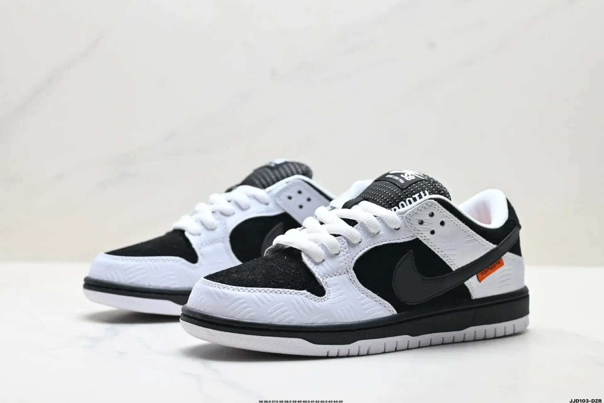 Nike Dunk Low Black White Textured