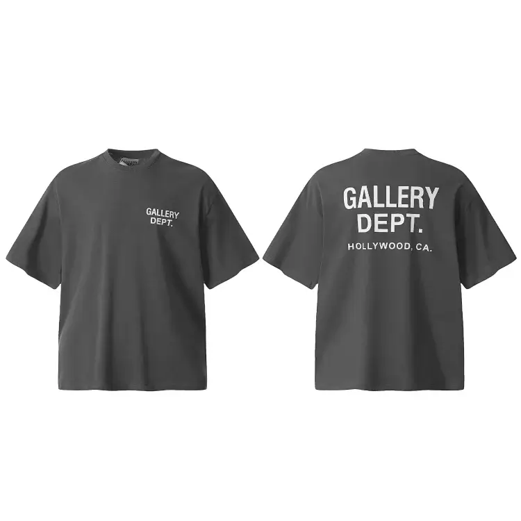 GALLERY DEPT. Charcoal Gray Logo & Back Print T-Shirt