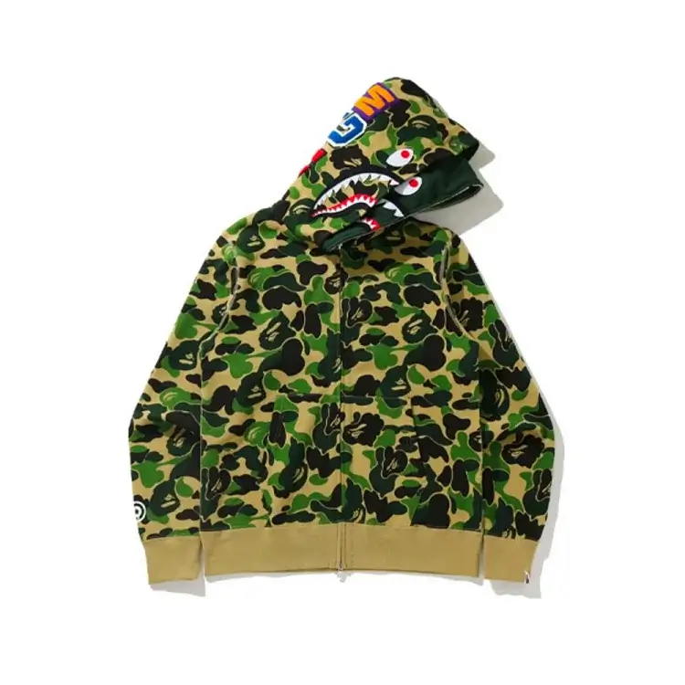 BAPE Green Camo Shark Hoodie