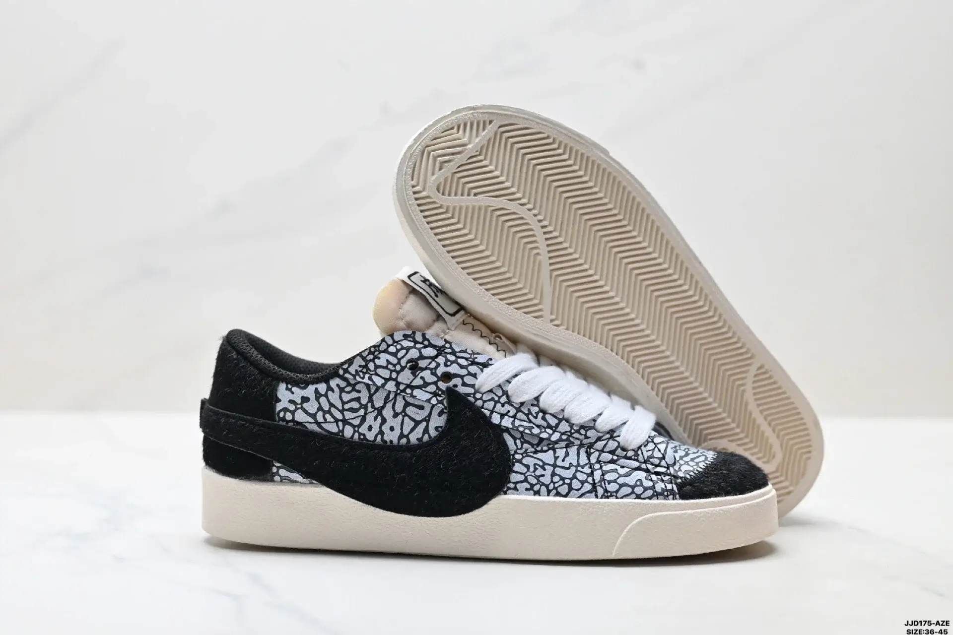 Nike Black & White Cracked Pattern Sneakers