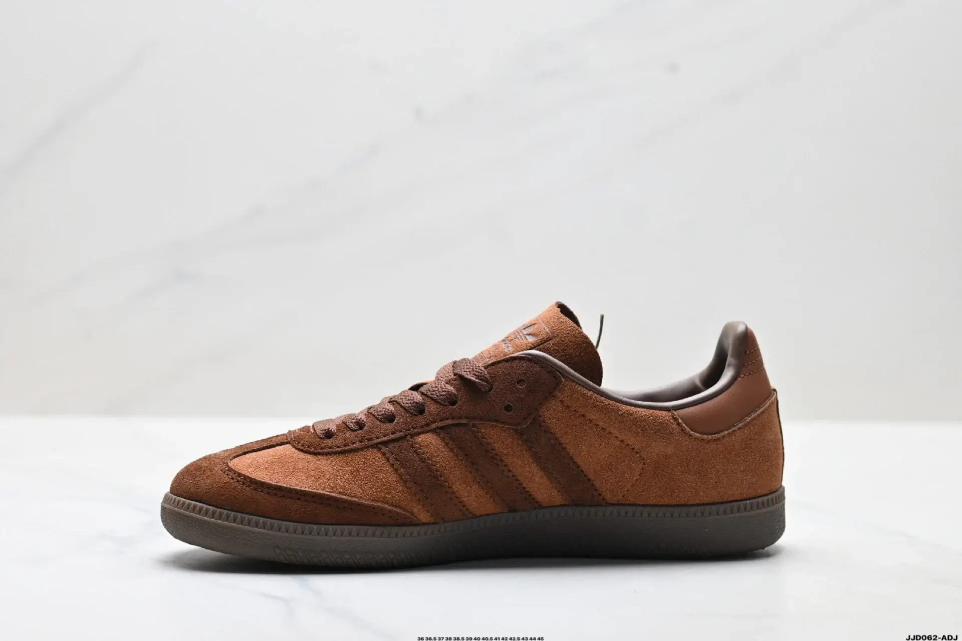 Adidas Brown Suede Three-Stripe Sneakers