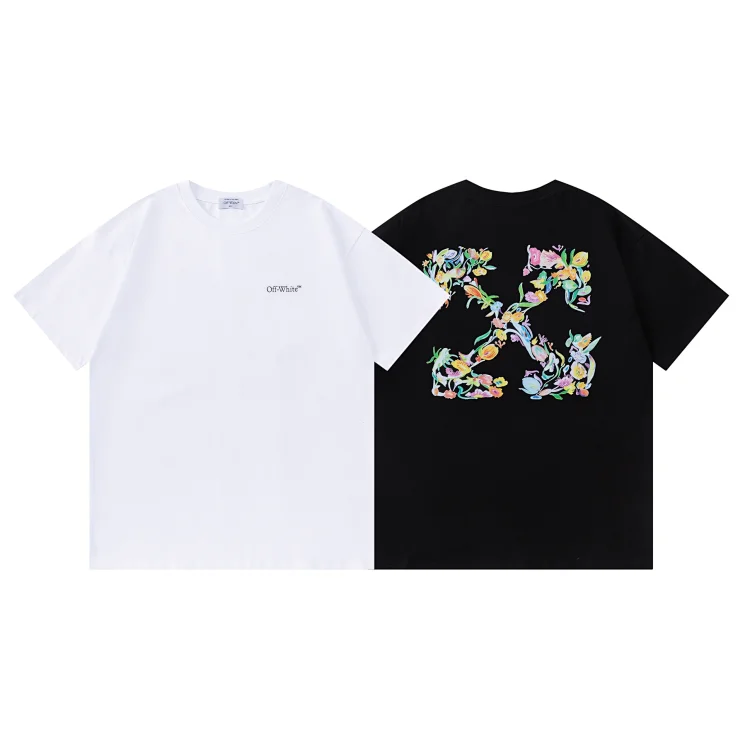 OFF-WHITE Floral Arrow T-Shirt (White/Black)