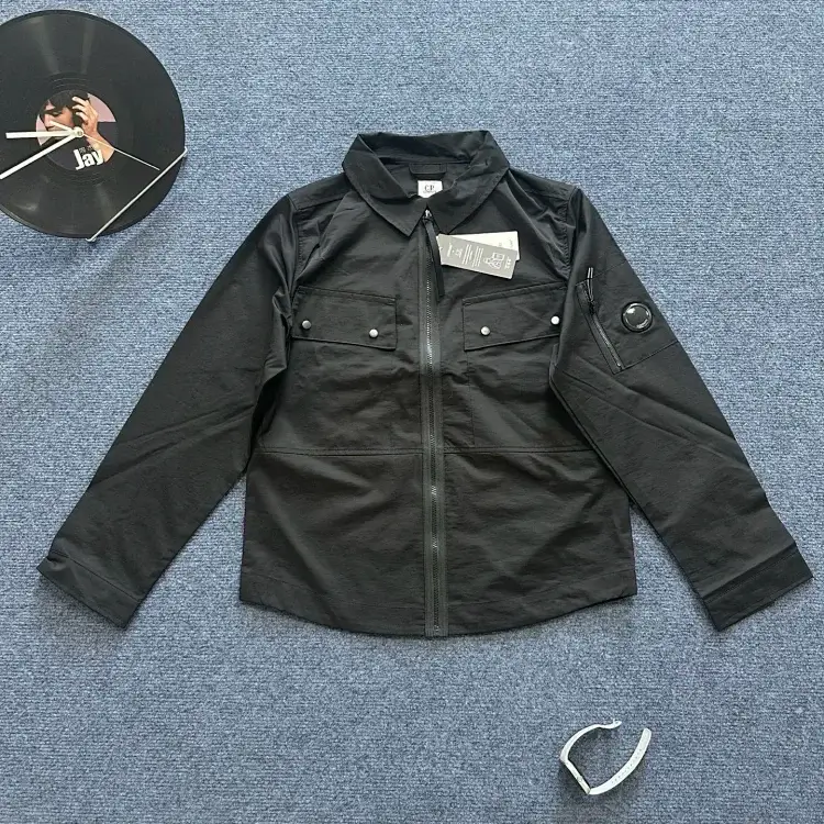 C.P. Company Black Zip-Up with Chest & Arm Pockets